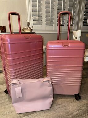 BEIS WICKED Pink NWT Large AND Medium Check-In Rollar AND Wicked BEIS Purse
